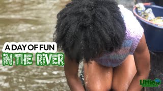 African village lifesharing snacks having swimming competition and fun in the river [upl. by Olive]