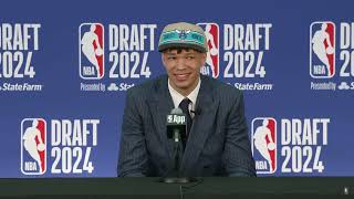 Tidjane Salaun PostDraft Press Conference  Welcome to Charlotte [upl. by Sikleb]