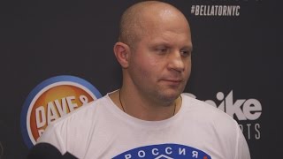 Fedor Emelianenko Isnt Amused by Chael Sonnens Antics at Presser [upl. by Aelyk]