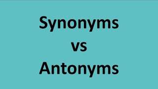 Synonyms and antonyms  easy method to learn  synonyms vs antonyms  English grammar [upl. by Aisatna]