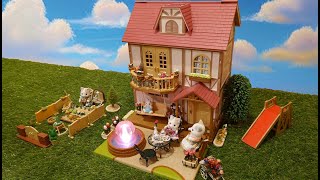 Sylvanian Families Babblebrook Grange house Rainbow Fountain House and vintage Restaurant Forest [upl. by Lauren]