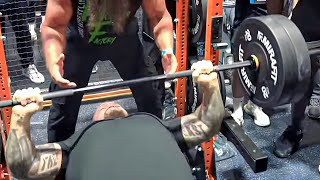 Retired Eddie Hall Tries The NFL Bench Record [upl. by Alakim]