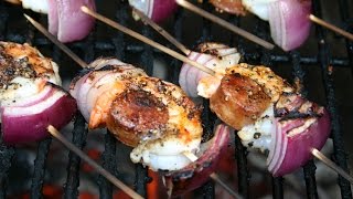 Spicy Shrimp amp Chorizo grilled appetizers [upl. by Anovahs]