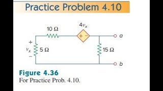 Practice Problem 410  Thevenin equivalent circuit fundamental of electric circuit by Alexander [upl. by Rapsag455]