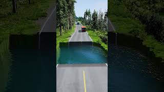 Bus vs huge water pit 33  carsvsrpothole beamngpotholes massivepotholes deepwaterbeamngdrive [upl. by Ynettirb]