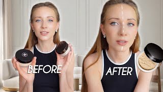 HOW TO ACHIEVE FLAWLESS SKIN CHANEL Loose Powder VS LAURA MERCIER Setting Powder [upl. by Boorman]