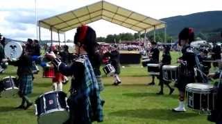 Pipe band at the Ballater Highland Games [upl. by Niliak429]