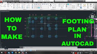 How to Make Footing Plan in Autocad I Footing drawing in Autocad Tutorial [upl. by Atiuqad]