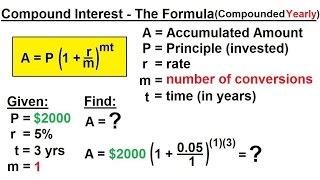 Business Math  Finance Math 3 of 30 Compound Interest  The Formula Compounded Yearly [upl. by Aiciruam679]