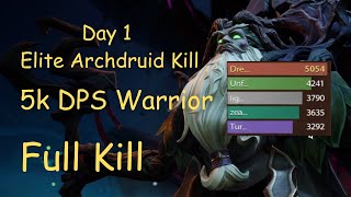 Elite Archdruid Tarisland Warrior POV  5k DPS Day 1 [upl. by Hterag571]