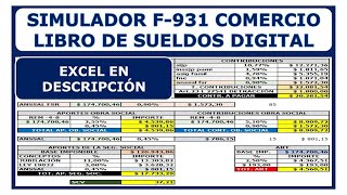 LIBRO SUELDO DIGITAL SIMULADOR 931 EXCEL COMERCIO [upl. by Geraldina]