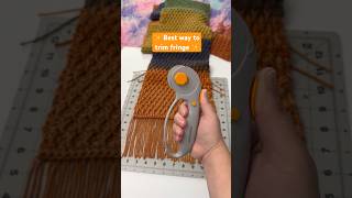 This is the absolute best and easiest way to trim fringe in a crochet project 🙌crochet yarn [upl. by Ettenim]