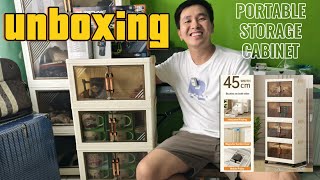 UNBOXING PORTABLE STORAGE CABINET  PLASTIC STORAGE TRANSPARENT 45cm x 26cm x 98cm How to assemble [upl. by Power]