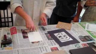 printmaking demonstration cardboard block [upl. by Etnoled]