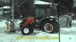 Machinability 5V35 Sidewalk Vee Plow and Salter Kubota Tractor Feb 2 2011wmv [upl. by Irah691]