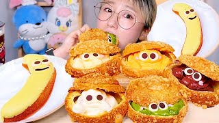 초코슈 말차슈 티라미수슈 바나나 파운드케이크🍌 디저트 먹방 Dessert Mukbang  Choux Cream Puffs  シュークリーム [upl. by Aivekal]