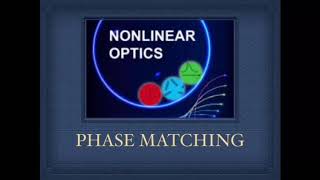 Nonlinear optics  phase matching [upl. by Enirok]