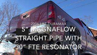 LBZ Duramax Straight Pipe with 30quot FTE Resonator [upl. by Chappelka]