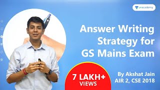 Answer Writing Strategy for GS Mains by UPSC CSE Topper 2018 AIR 2 Akshat Jain [upl. by Happy504]