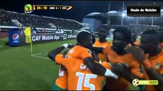 La superbe frappe de MaxAlain Gradel  Cameroun vs Côte dIvoire 01  CAN 2015 [upl. by Anerak]