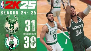 MILWAUKEE BUCKS vs BOSTON CELTICS  SEASON 20242025  NBA 2K25 [upl. by Fawnia]