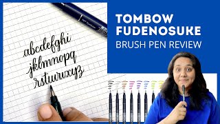 Tombow Fudenosuke Brush Pens Review for Brush Calligraphy Beginners [upl. by Lauree]