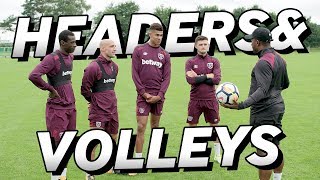 Stevo takes training West Ham stars play heads amp volleys [upl. by Zulaledairam]