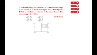 IIT JEE Mains and Advanced PYQ Center of Mass COMneet jeemain jeeadvance physicspyqs [upl. by Noryak]