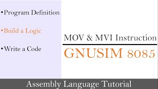 MOV and MVI Instruction in Microprocessor 8085 Programming  Assembly Language Tutorial  GNUSIM8085 [upl. by Atenahs518]