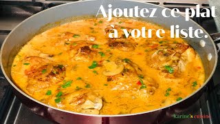 Une Fricassée de Poulet à la Crèmeà ma façonDELICIEUXFaitmaison [upl. by Eillit274]