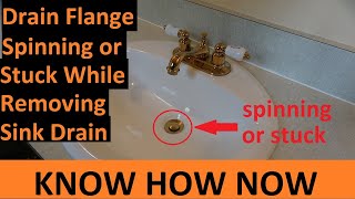 Remove Stuck Bathroom Sink Drain Flange  Spinning [upl. by Kenzi344]