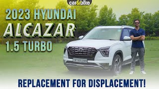 2023 Hyundai Alcazar 15 Turbo Petrol Driven Smaller But Stronger  First Drive [upl. by Alboran]