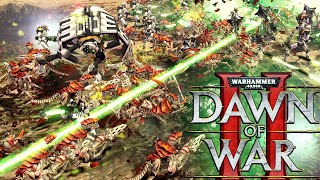 MASSIVE BATTLE  Necrons vs Tyranids  Codex Edition Mod Warhammer 40k Dawn of War 2 [upl. by Fillander]