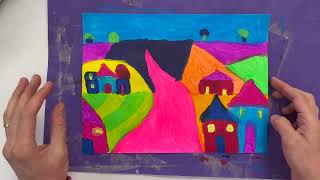 David Hockney Inspired Landscapes Adding Color with Paint Sticks [upl. by Wilcox]