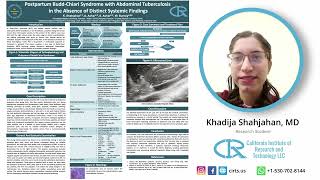 Postpartum BuddChiari Syndrome with Abdominal Tuberculosis Khadija Shahjahan MD [upl. by Buell]