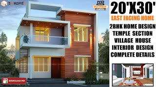 3D Home Design  20x30 Duplex House  20x30 House Plans East Facing  20x30 House Front Elevation [upl. by Dnob]