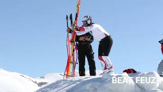 Swiss Ski Team Beat Feuz Training SuperG in Zermatt Glacier Alpine Skiing Racing Coachs Corner [upl. by Nediarb]