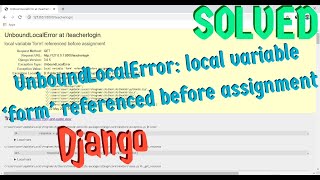 local variable form referenced before assignment [upl. by Jennings674]