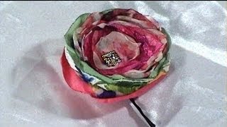 Simple and Charm Fabric Flower from Scraps Bobby pin Tutorial DIY [upl. by Fariss483]