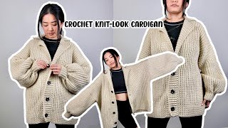 Crochet Knitlook Cardigan Tutorial [upl. by Lipkin]