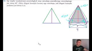 Teraz matura Stereometria poziom podstawowy zestaw A zadanie 13 [upl. by Kirtley]