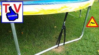 Trampoline anchors install tutorial  Trampolin Bodenanker Erdanker Anker Anleitung sturmsicher [upl. by Lennaj]