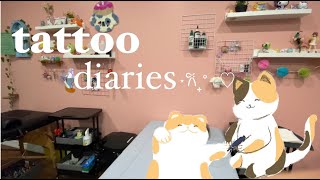 TATTOO VLOG💉🖤  anime themed another tattoo cat scratch studios my experience [upl. by Losse]