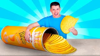 Gigante DIY Food Challenge  fizemos Pringles gigante [upl. by Wie743]