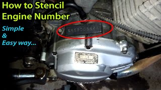 How to Stencil Engine and Chassis Number  Motorcycle  Cars [upl. by Fisher]