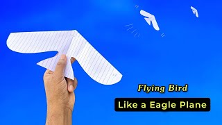 bird plane flying notebook paper bird how to make new flying bird a4 paper eagle plane [upl. by Seabury]