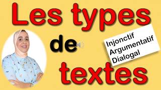 Les types de textes  injonctif argumentatif dialogal [upl. by Yvehc]