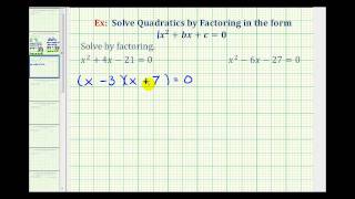 Ex 1 Factor and Solve Quadratic Equation  Trinomial a  1 [upl. by Junette]