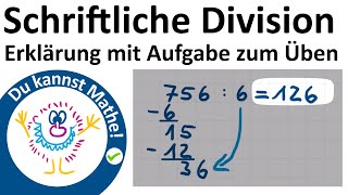 Schriftliche Division ohne Rest Erklärung und Übung [upl. by Alleinnad]