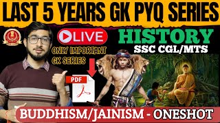 HISTORY PYQ for SSC Exams 2024  BUDDHISM amp JAINISM ONESHOT  Only Important GK Series🔥 [upl. by Euqina]